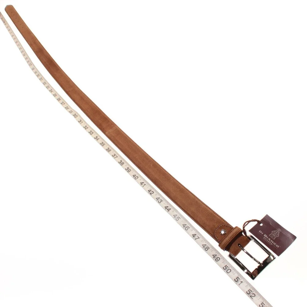 Di Bianco NWT Cut to Size Dress Belt In Solid Brown Suede Leather One Size
